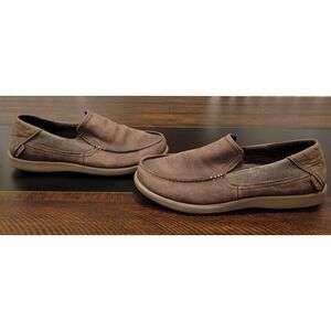 Crocs 202221 Santa Cruz 2 Triple Comfort Brown Leather Loafers Moccasins Men's 8